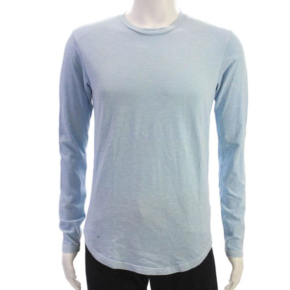 Goodlife Mens Blue Long Sleeve Crew Neck Cotton Shirt Size S